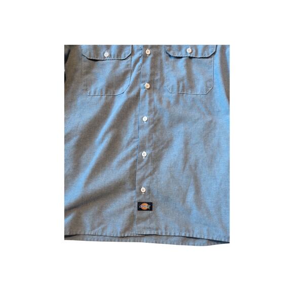 Vintage Dickies Blue Jean Denim Button Up Shirt Size Small Workwear - Picture 2 of 4